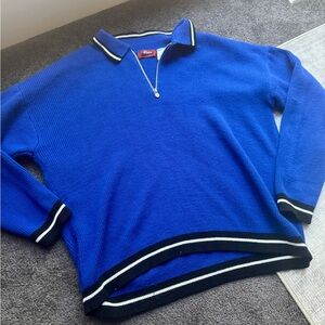 Retro Blues Men’s quarter zip sweater